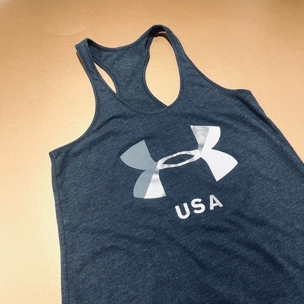 Under Armour Racerback Tank Top Grey Small - Picture 2 of 4